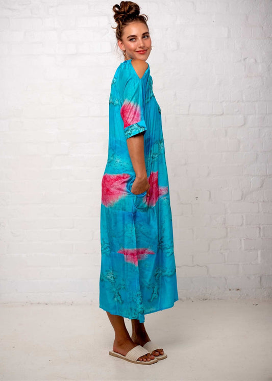 Adalynn Dress in Turquoise Tulip