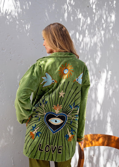The Love Jacket in Green Peace