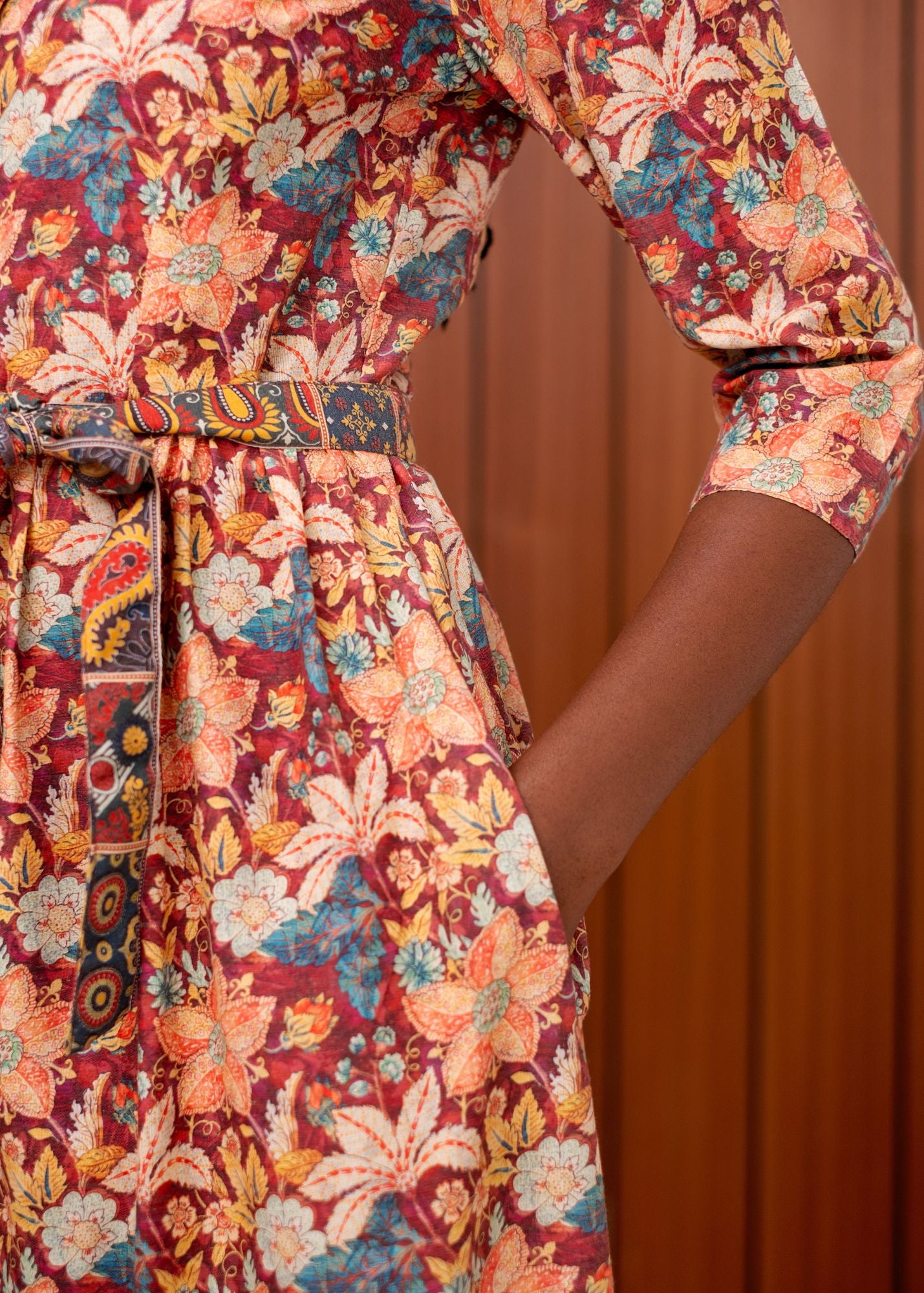 Mia Frill Dress in Autumn Bloom
