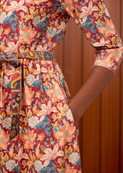 Mia Frill Dress in Autumn Bloom