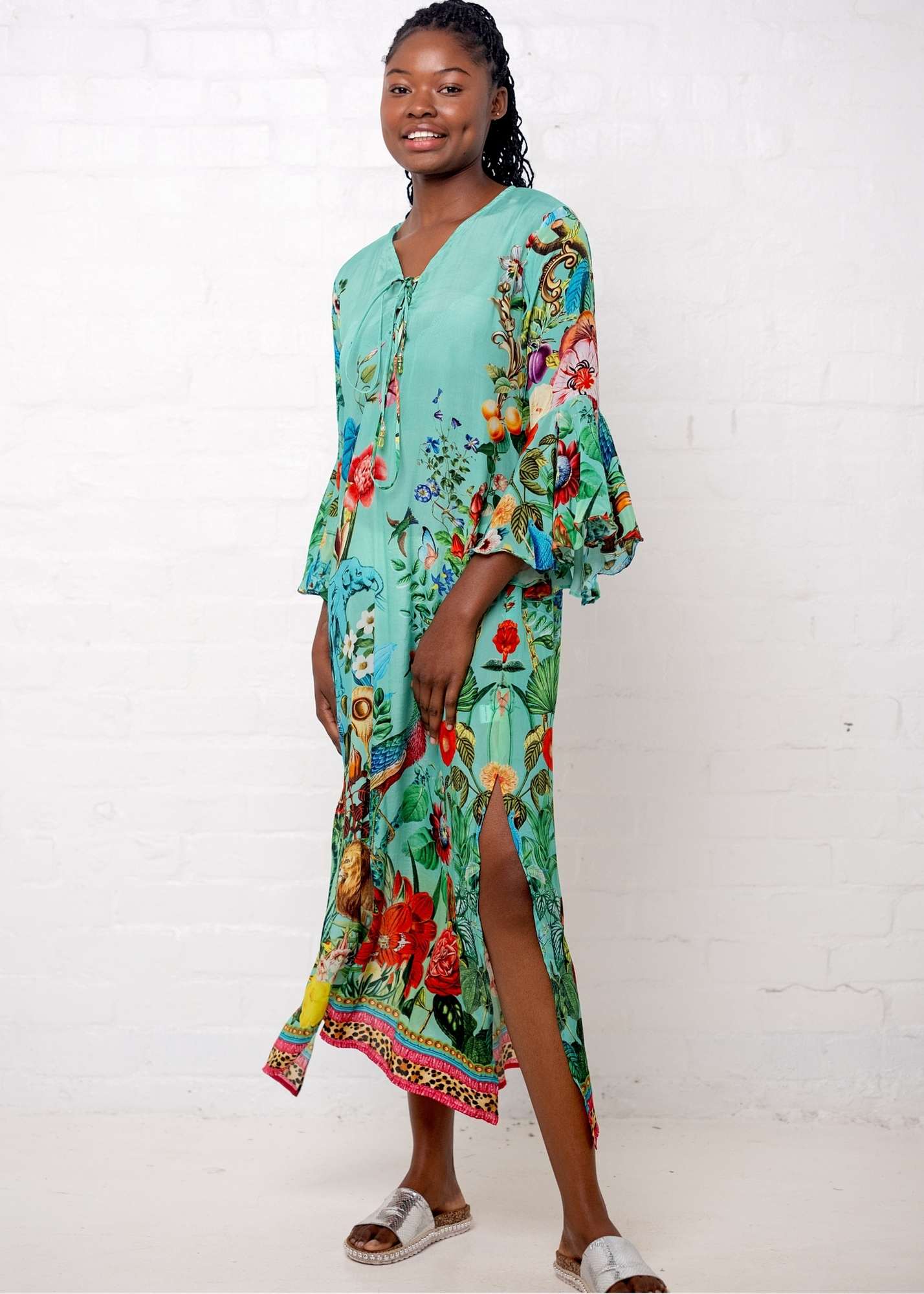 Angelica Dress in Seagreen Elephant