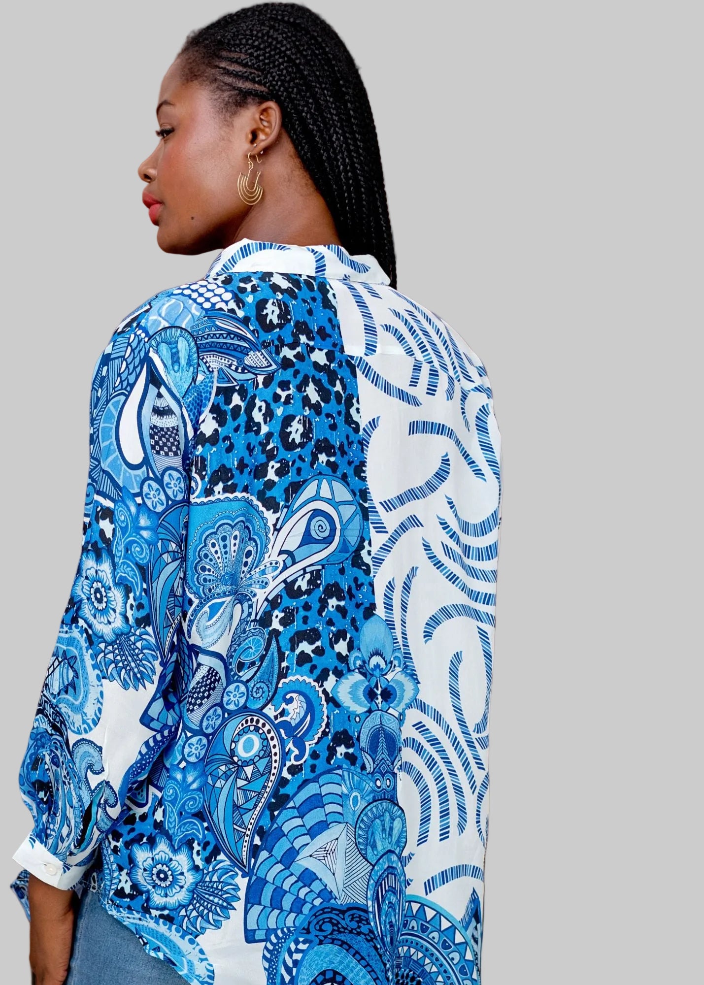 Fusion Pants Suit, Blue and White