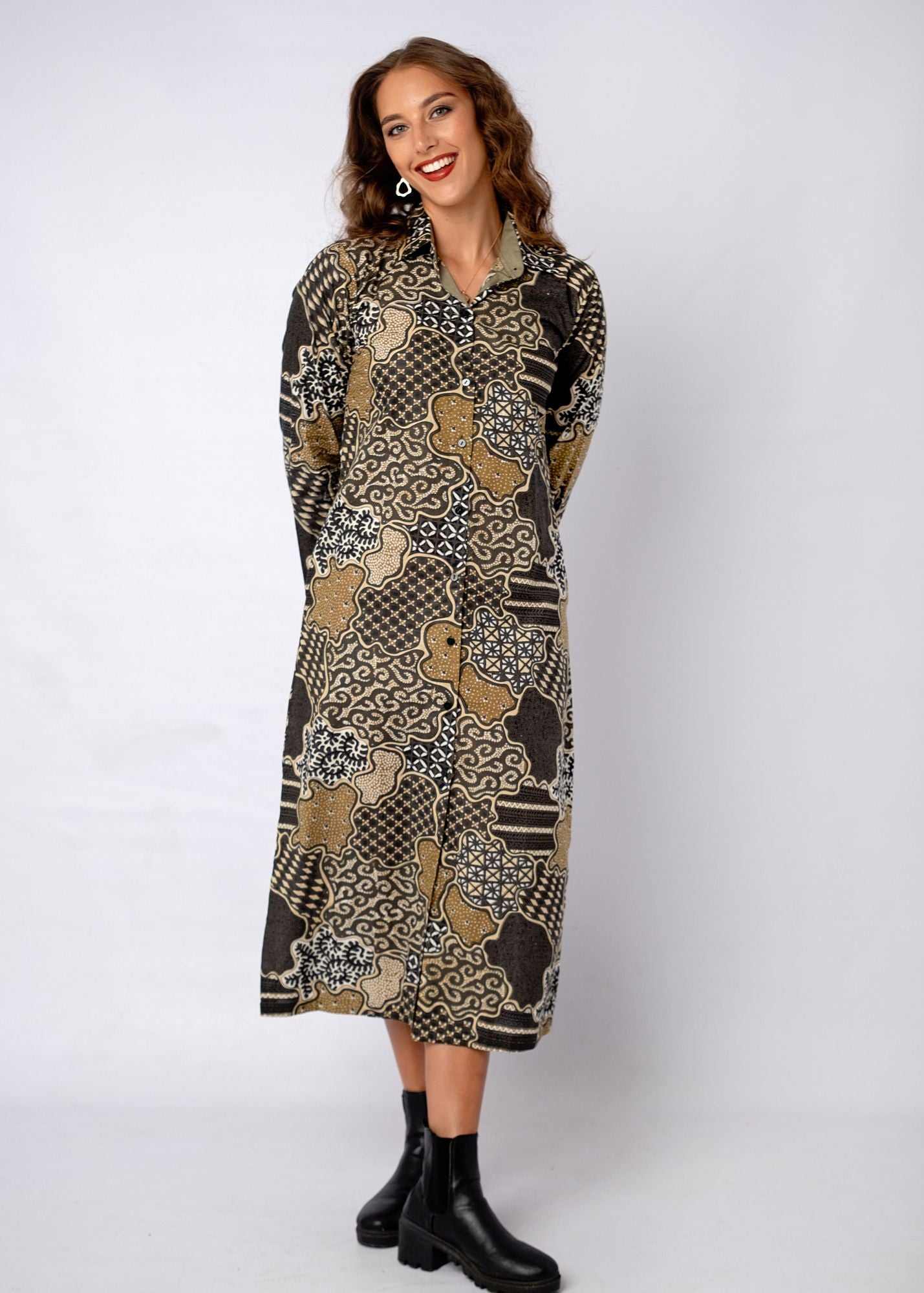 The Emma Shirt Dress in Terra Mosaic