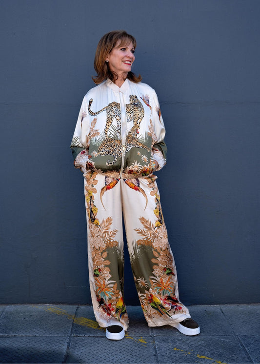 Lila Viscose Silk Blend Pants Green Paradise Road