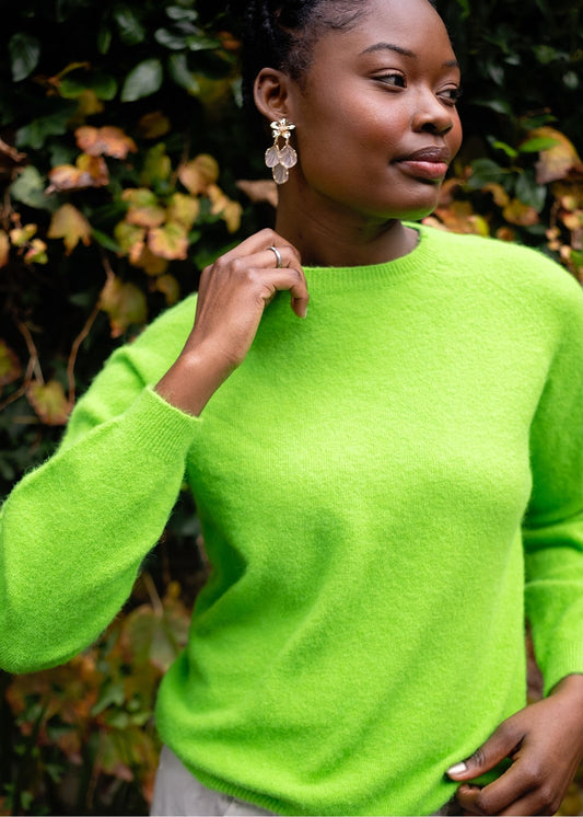 Simple Knit in Alpaca Wool – Electric Lime