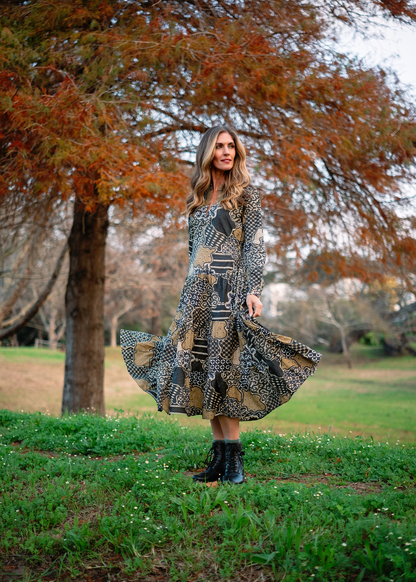 Nina Dress in Terra Mosaic