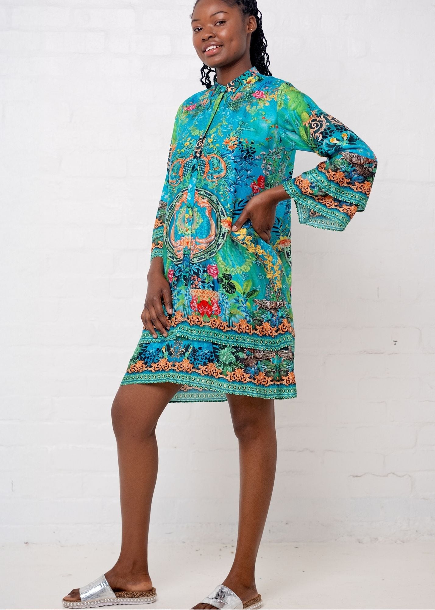 Symphony Dress in Green Jewel Print