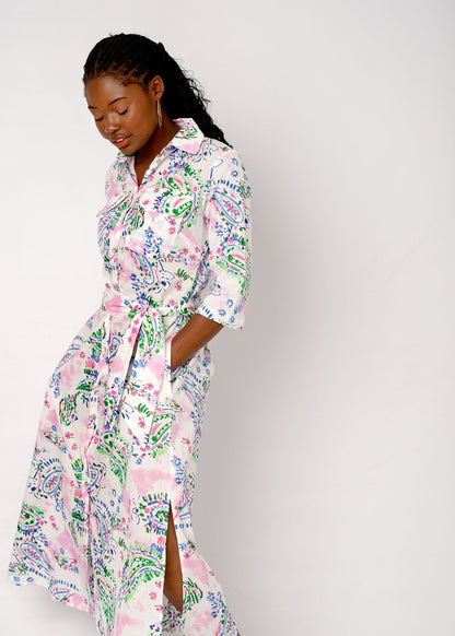 Betty Button dress in Pastel Bloom