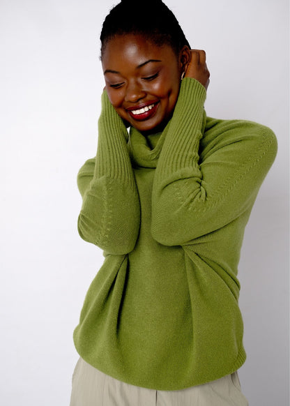 Urban Cozi Poloneck in Olive Green  **FREE SIZE FITS S - XL**