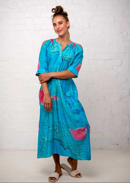 Adalynn Dress in Turquoise Tulip