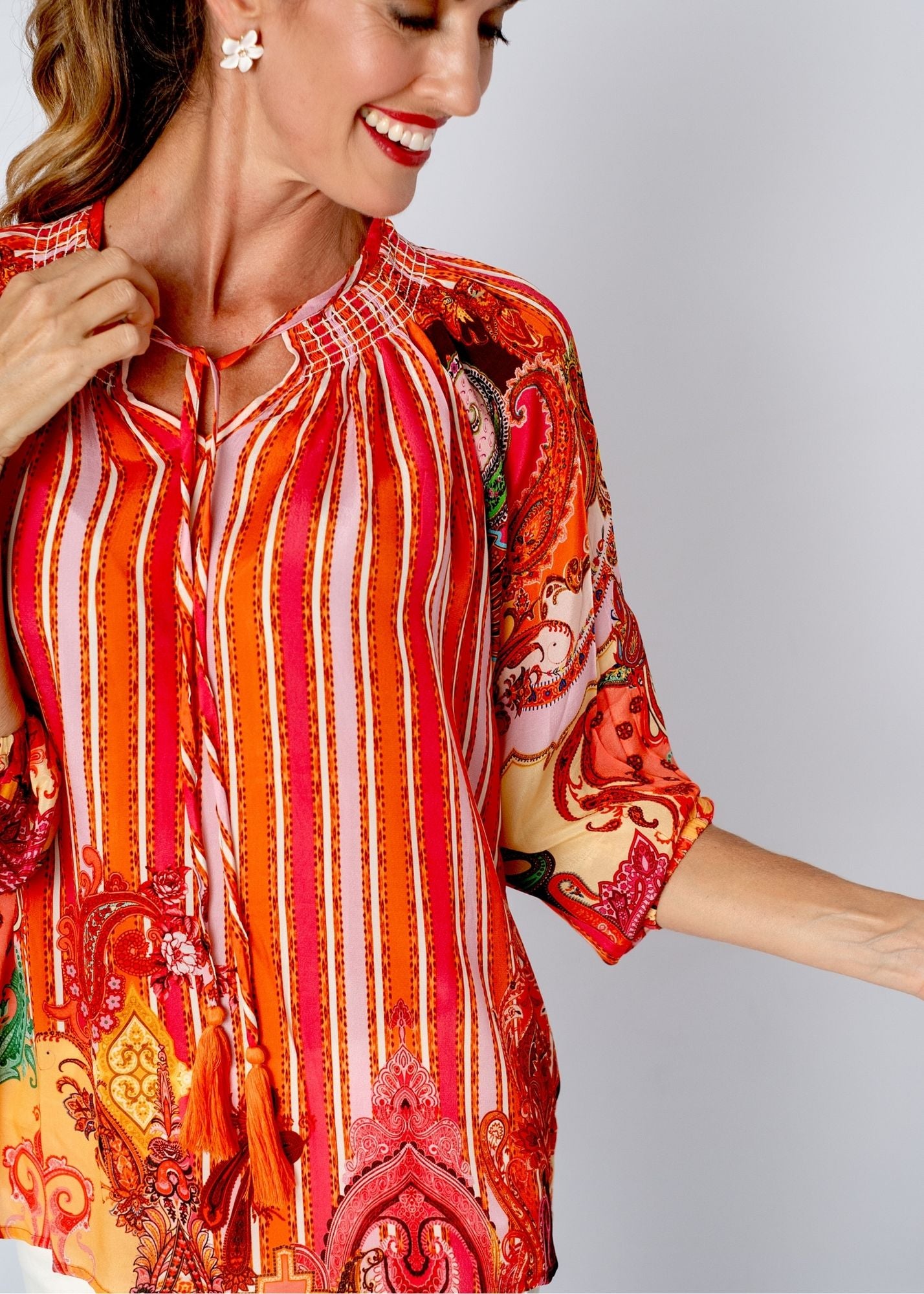 Zyra Blouse in Golden Hour Paisley