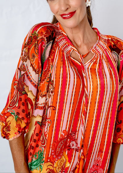 Zyra Blouse in Golden Hour Paisley