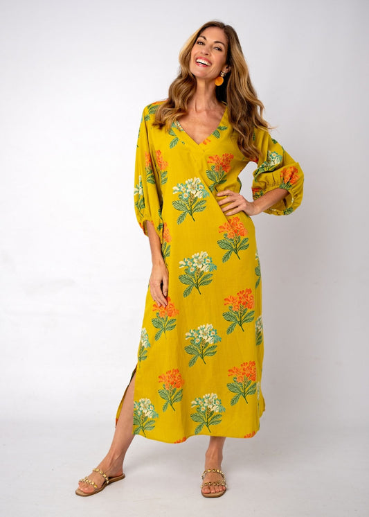 Gloria Dress (Puff Sleeve) Citrus Punch