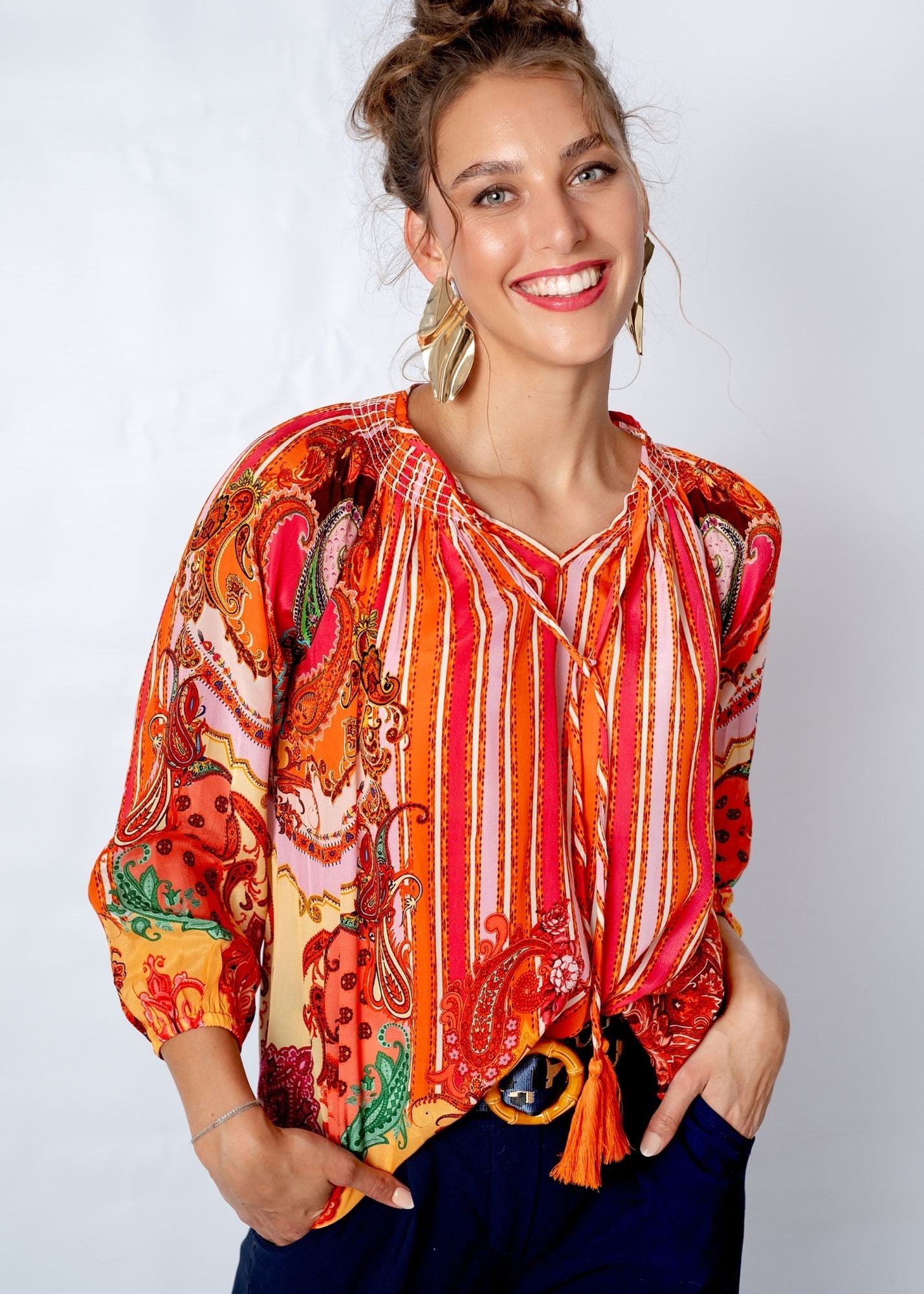 Zyra Blouse in Golden Hour Paisley