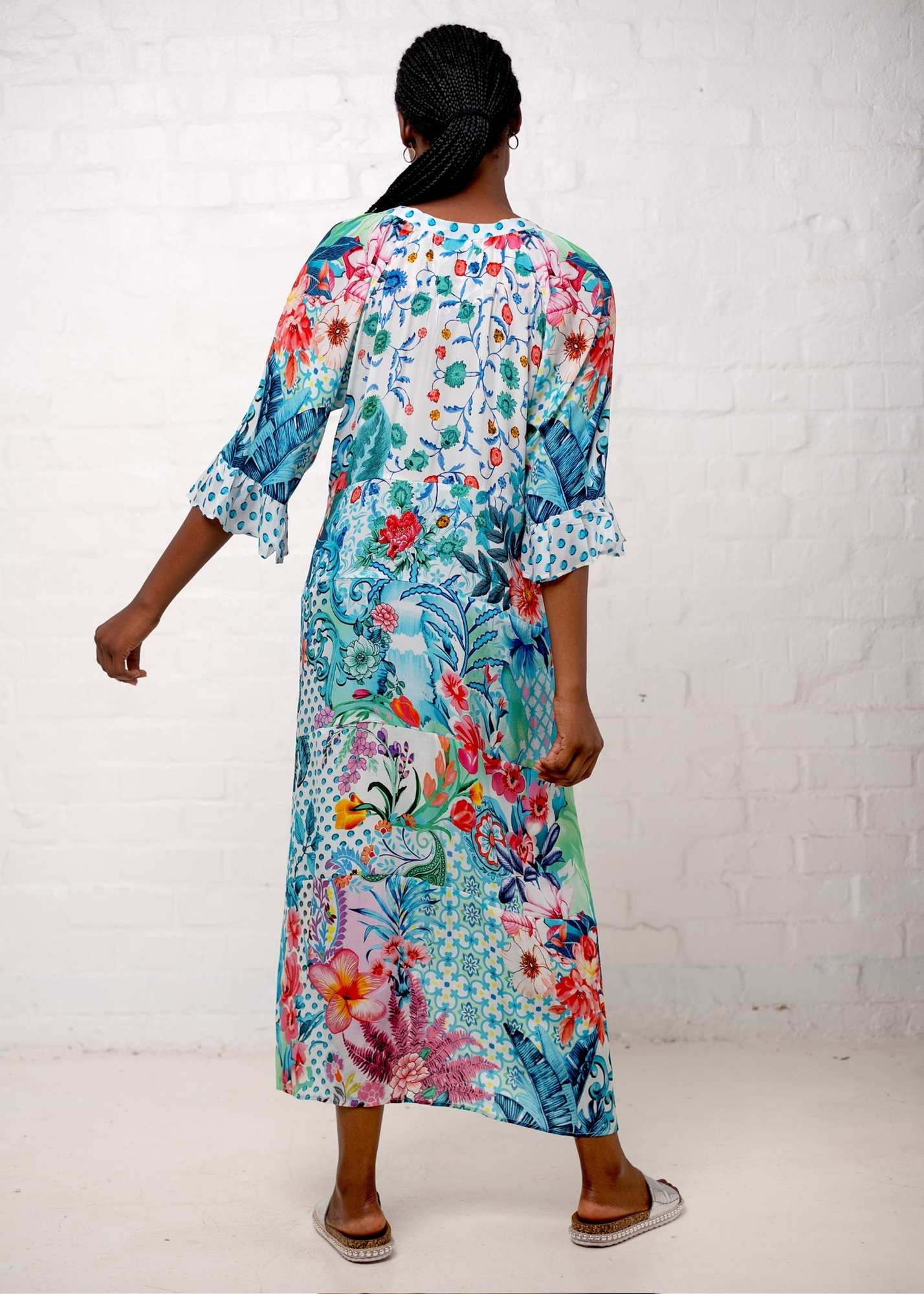 Jubilee Dress in Turquoise Dots