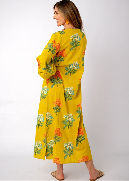 Gloria Dress (Puff Sleeve) Citrus Punch