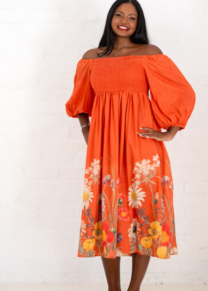 Donna Dress in Terracota.