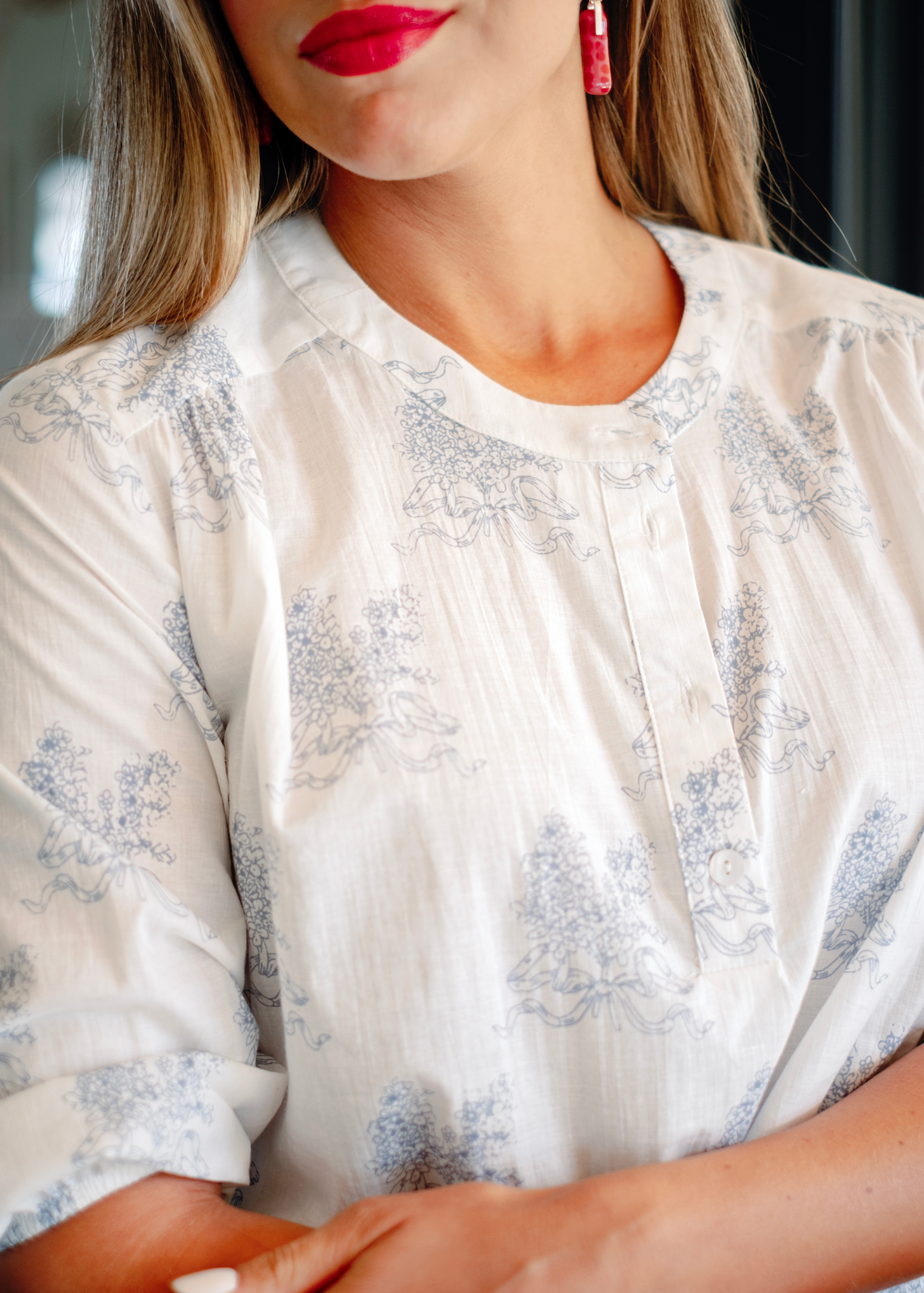 Lauren Comfy in White with Grey Ribbon