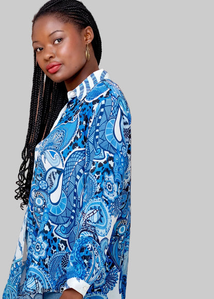 Fusion Pants Suit, Blue and White