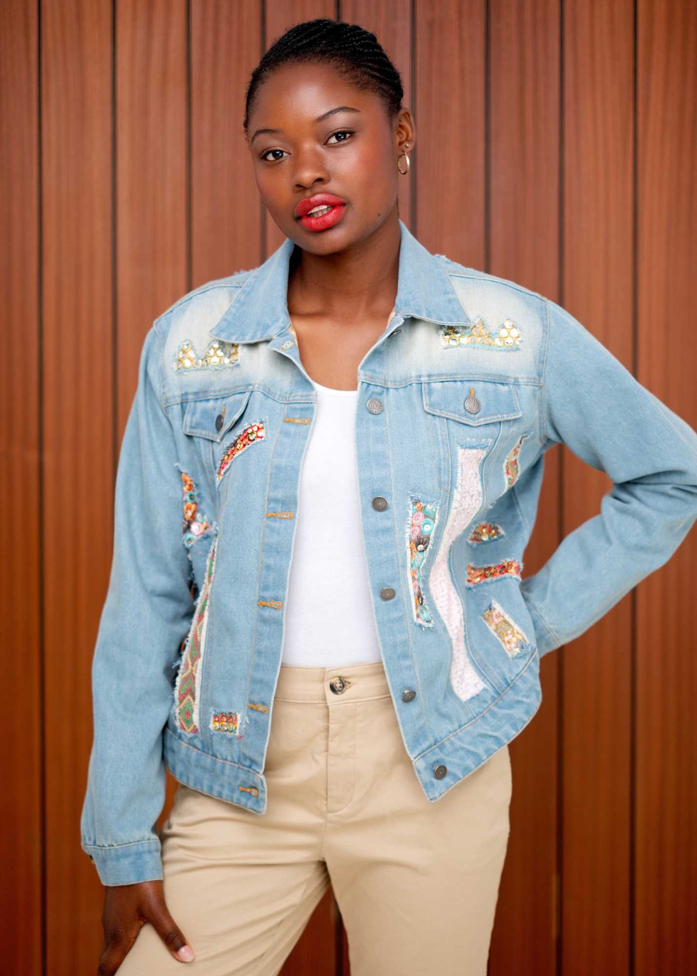 Denise Denim Jacket in Bling