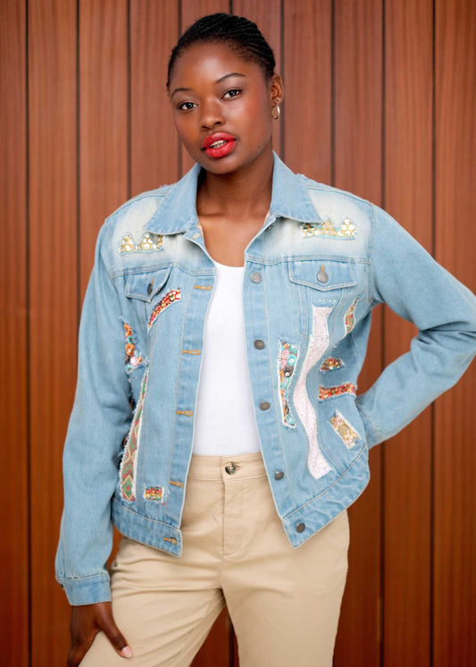 Denise Denim Jacket in Bling