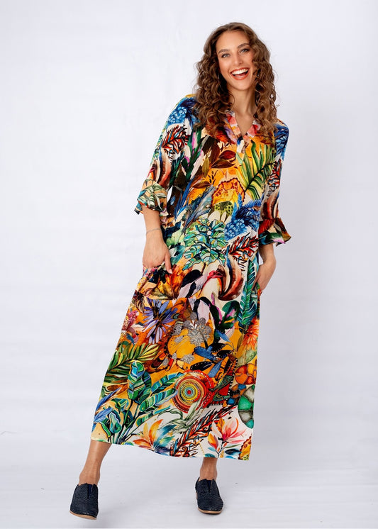 Jubilee Dress in Harvest Leaves