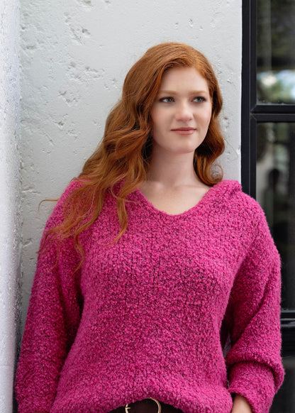 Chunky Knit with Hoodie Pink