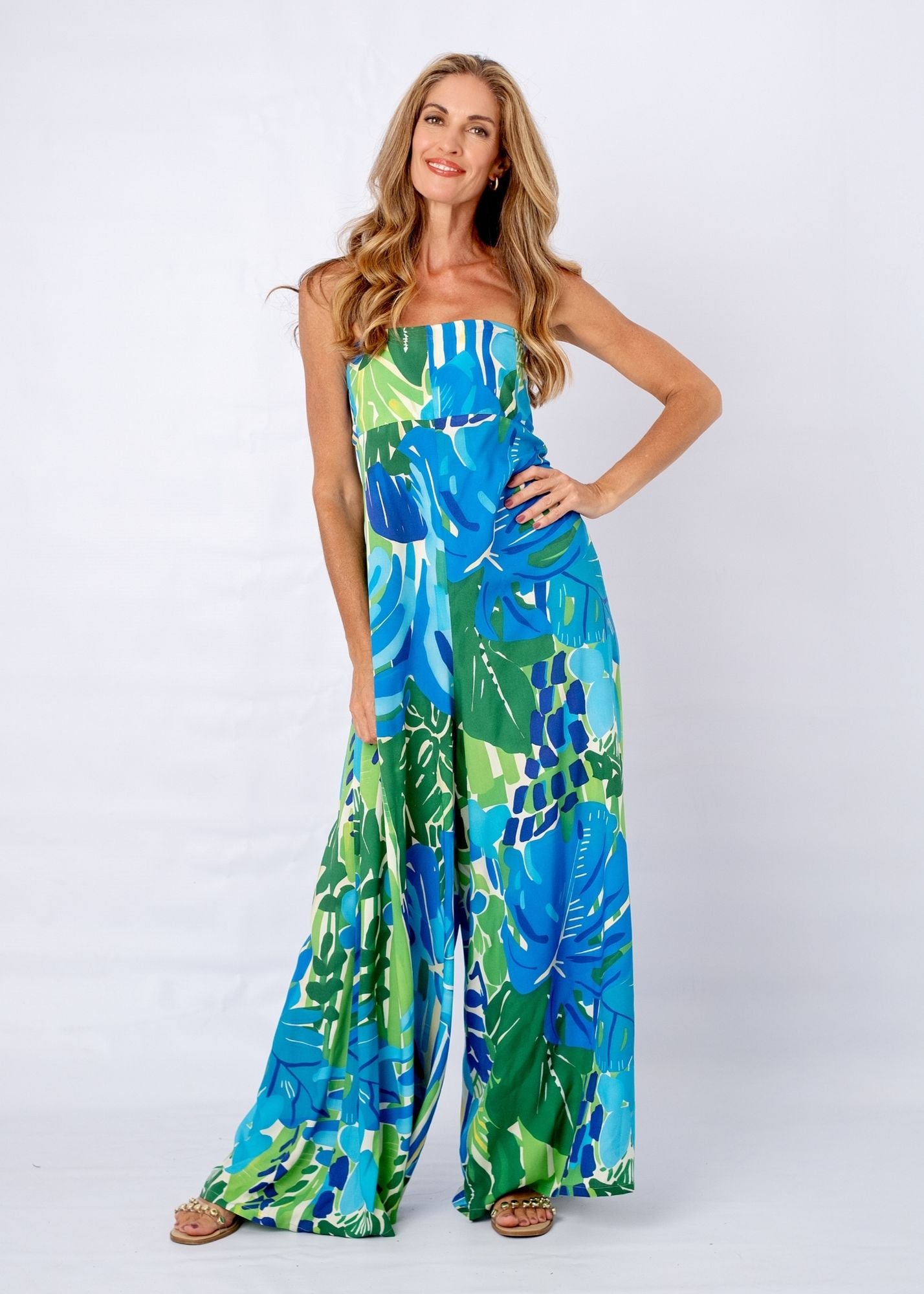 Carmen Playsuit in Botanic Tide