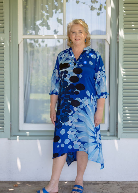 Carli Dress in Blue Pop