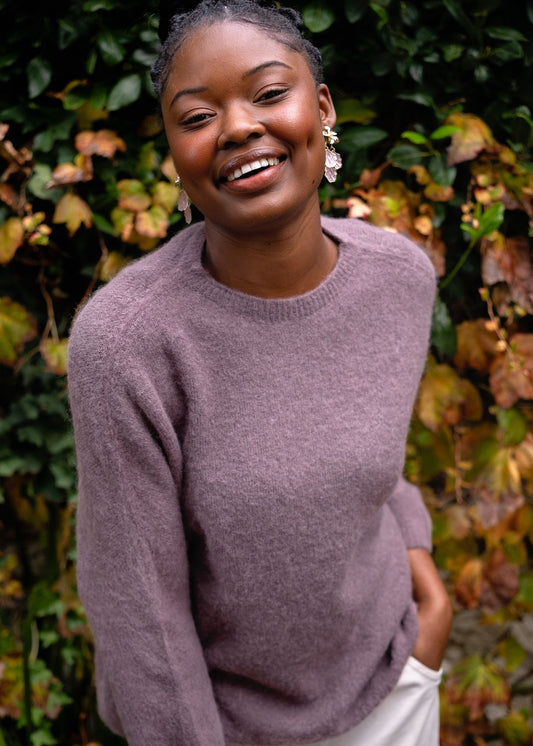 Simple Knit in Alpaca Wool – Dusty Mauve