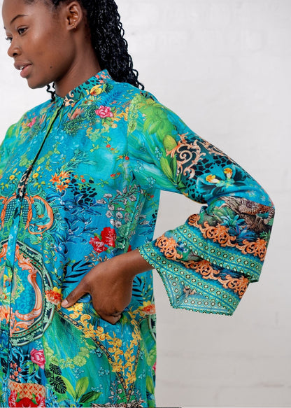 Symphony Dress in Green Jewel Print