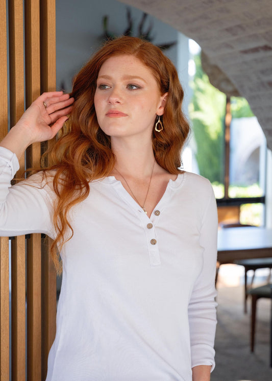 Nonno Ribbed Top in White