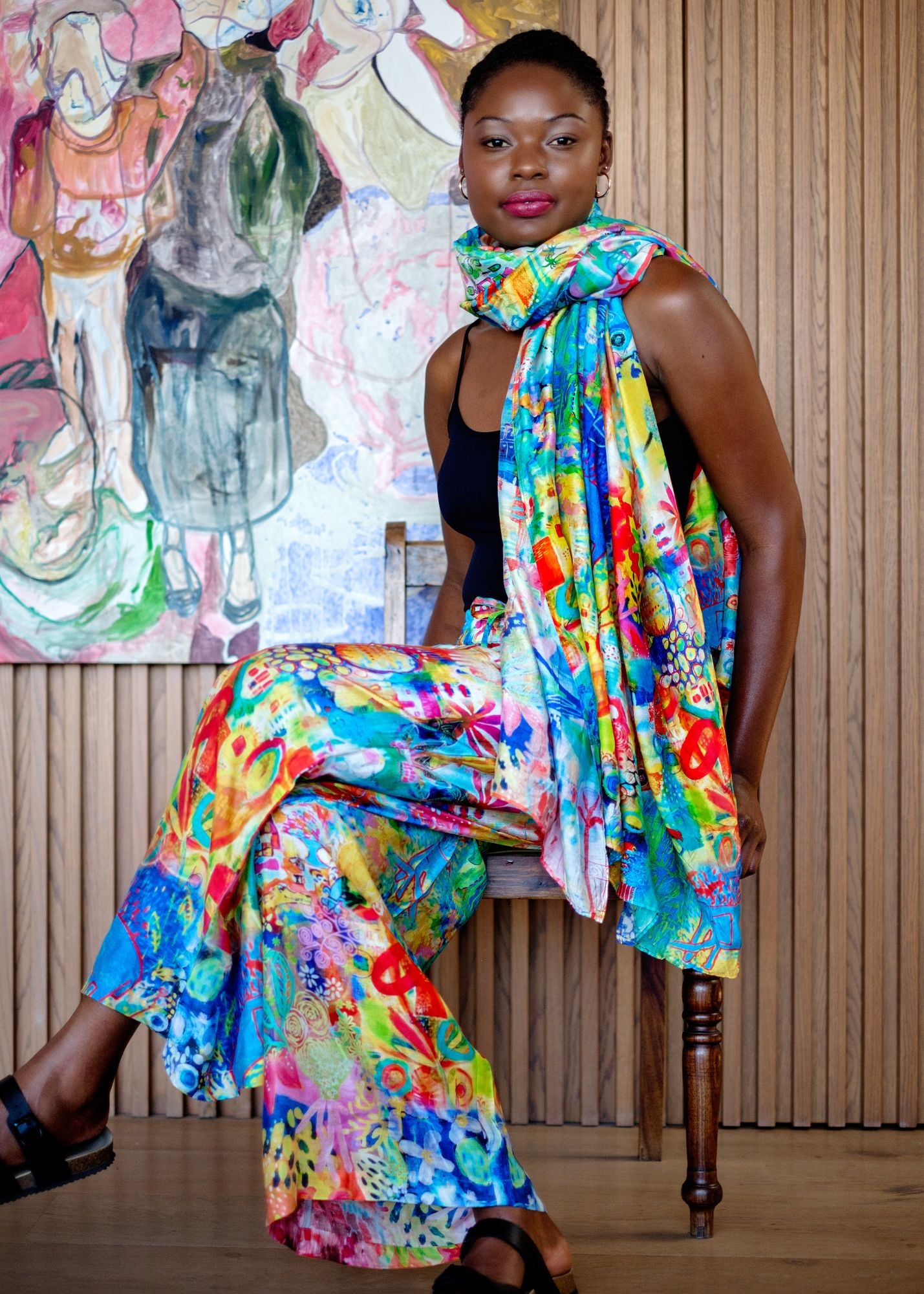 Yellow Kaleidoscope Luxe Scarf/Sarong – Viscose Luxe (111cm x 200cm)