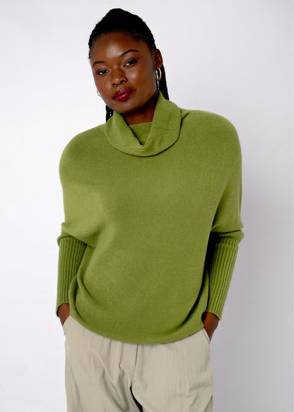 Urban Cozi Poloneck in Olive Green  **FREE SIZE FITS S - XL**