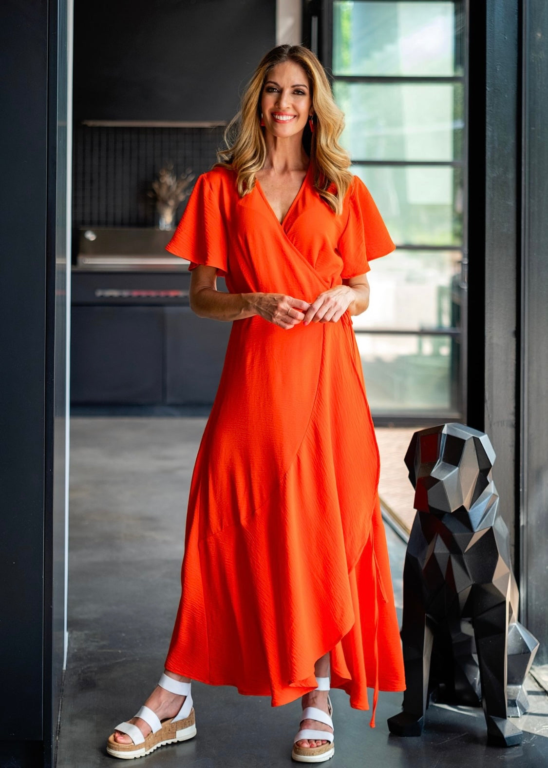 Hollywood Frill Wrap in Orange