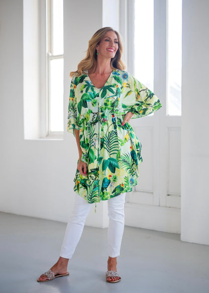 Lara Kaftan in Green Parrot