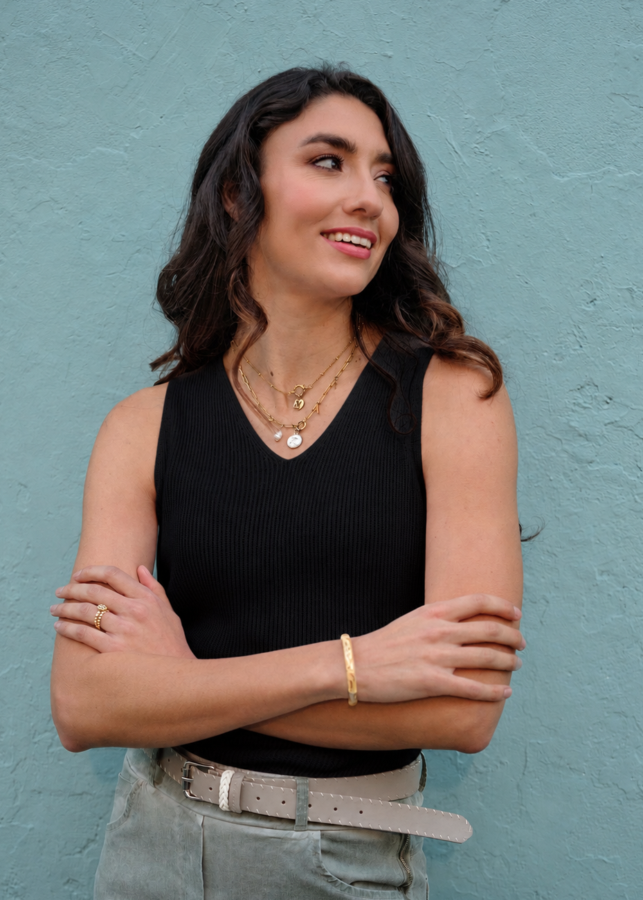 Bella Rosa Knitted Sleeveless Top in Black
