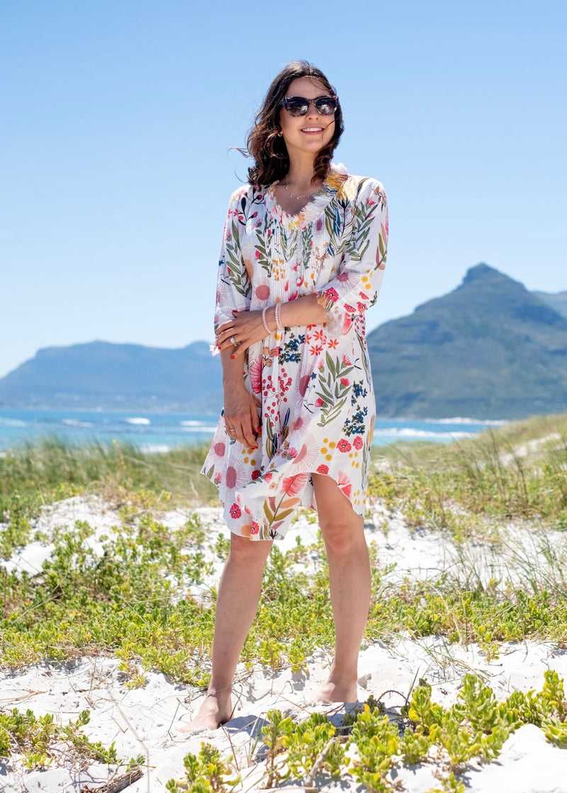 Sarah dress in White Fynbos