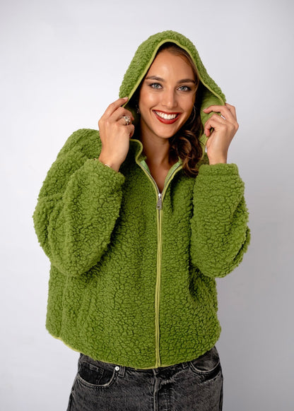 Teddy Jacket in Olive Moss