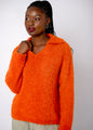 Chunky Knit with Collar in Tangerine