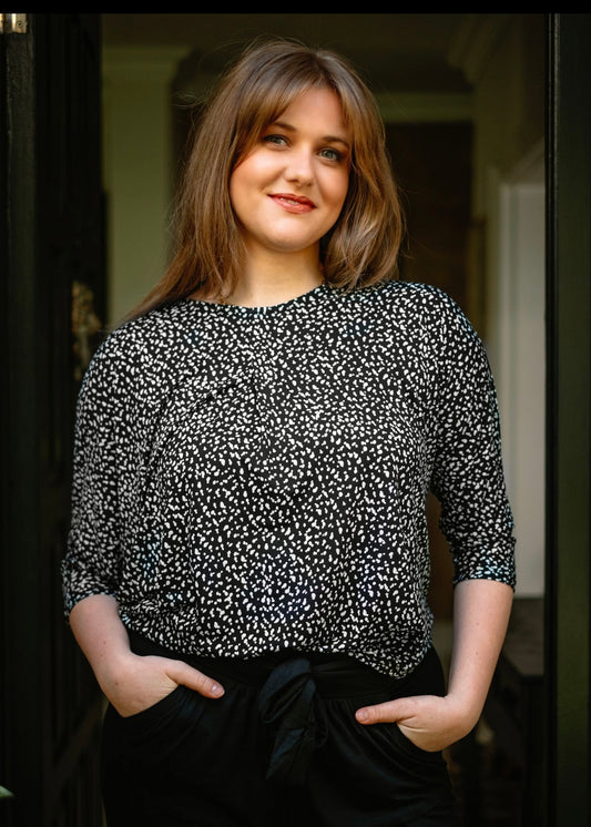 Melany Top in Black spots