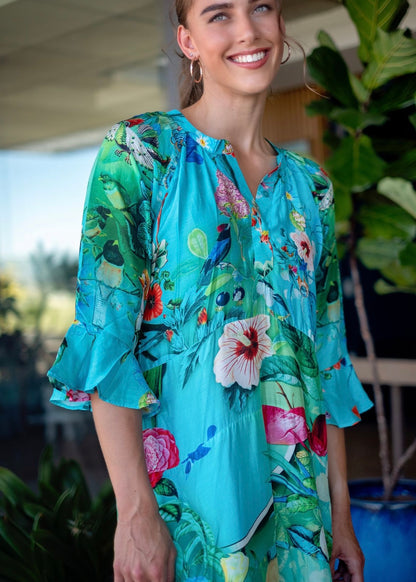 Jubilee Dress in Turquoise Floral