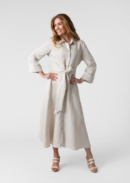 J-LO Dress, Natural 100% Stone Linen