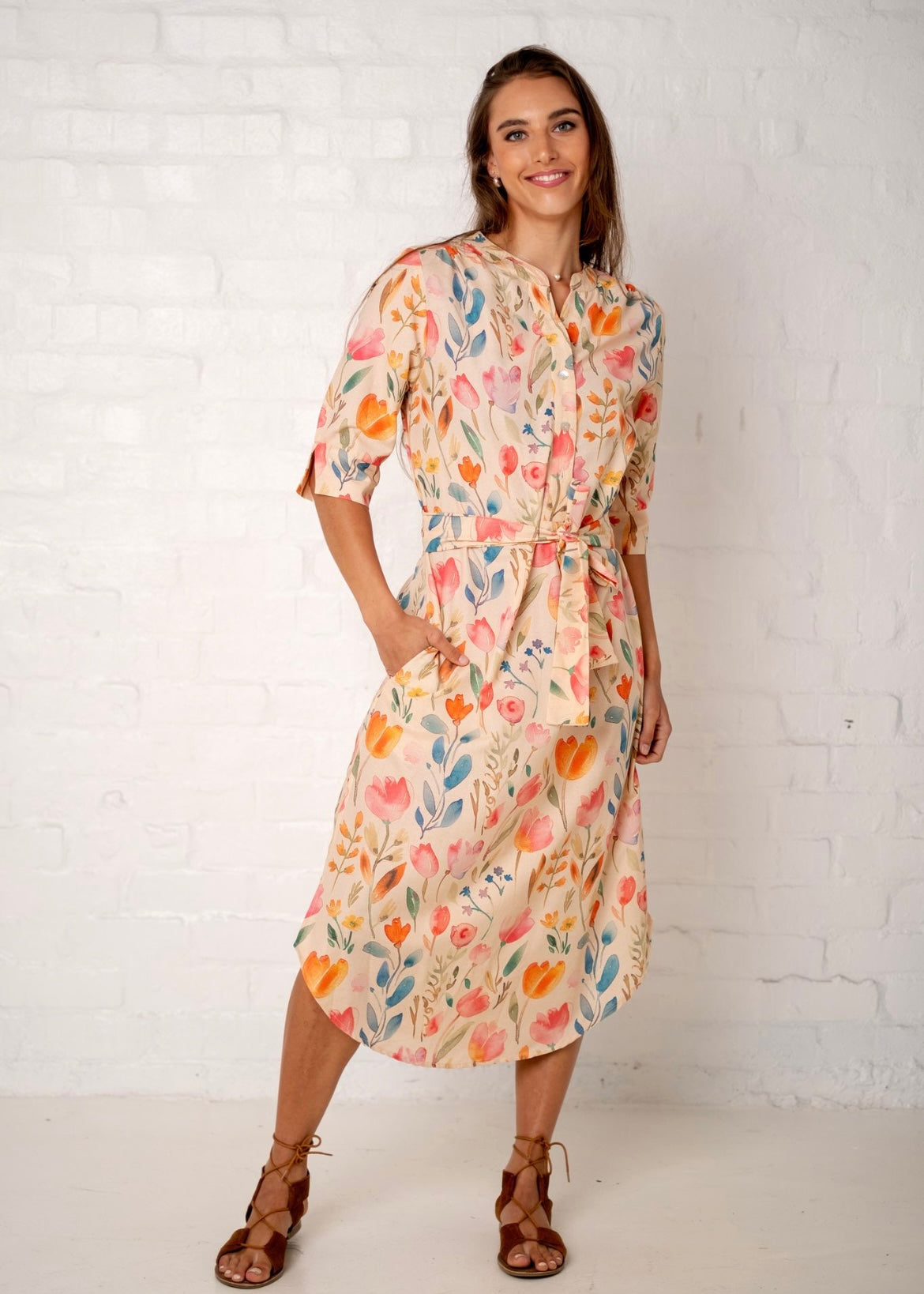 Fergie Cuffed Sleeve in Pink Floral