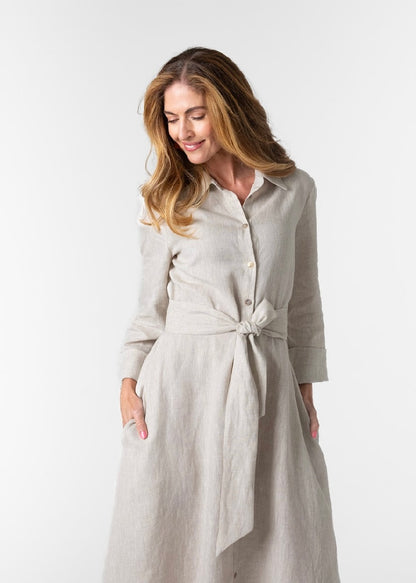 J-LO Dress, Natural 100% Stone Linen