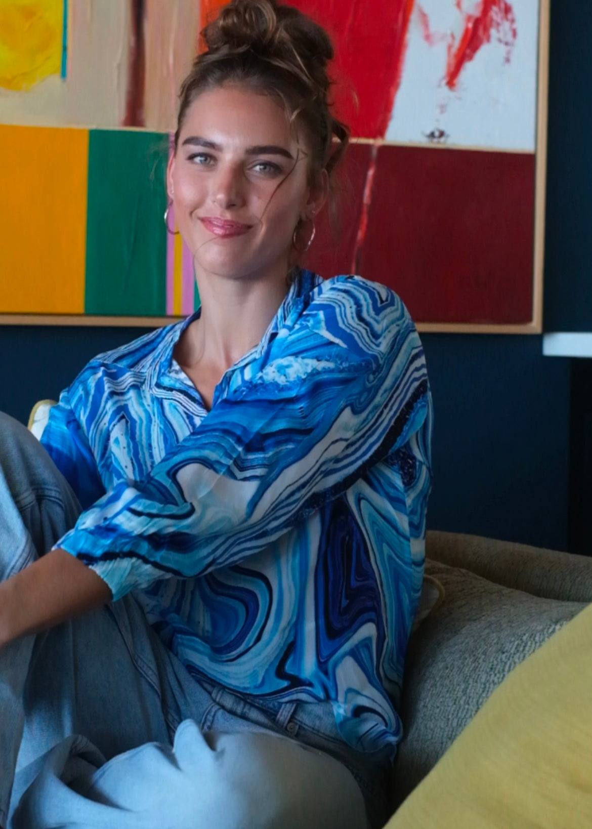 Morgan Blouse, Blue Marble