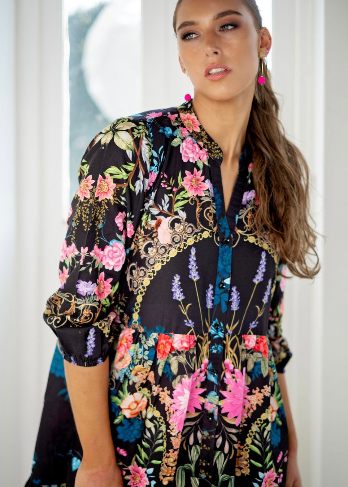 Sophie dress in Black floral