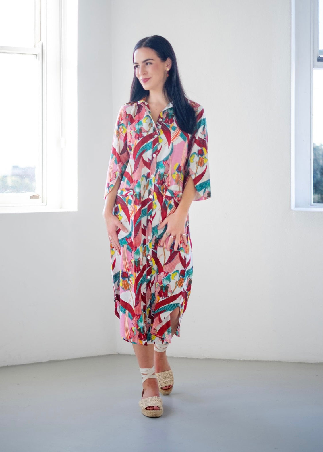 Tinos dress in Red Iris