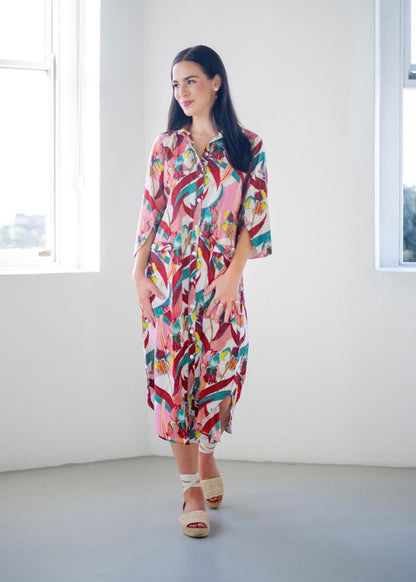 Tinos dress in Red Iris