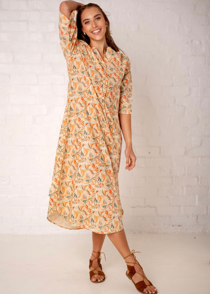 Fergie Cuffed Sleeve in Peach Floral
